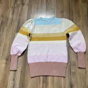 Nine West Womens Pullover Sweater Size XS Pastel Spring Preppy Easter Cottage